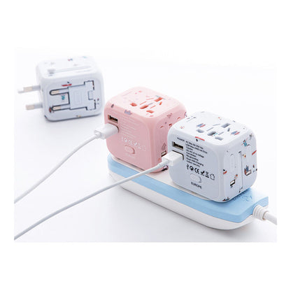 TrendWorld Universal Outlet Travel Adapter UK EU US AU Multi Plug Charger W 2USB